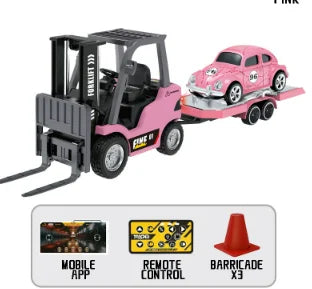 Load image into Gallery viewer, 1/64mini RC Cars Mobile Bluetooth remote control dual model Three speed adjustable alloy engineering vehicle toy kid RC car gift
