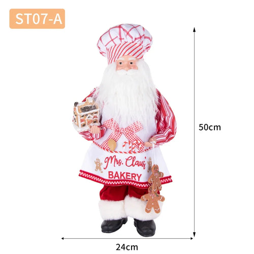 Load image into Gallery viewer, Large Size Christmas Tree Decoration Cooking Chef Santa Claus Statue Doll with Gingerbread House Christmas Tree Topper
