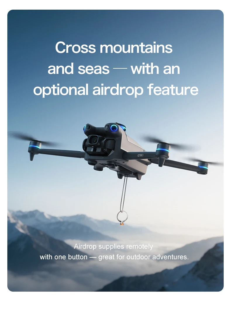 GT60 4K GPS Drone Professional with  4.5Inch Screen WiFi FPV Aerial Photography 360° Obstacle Avoidance Quadcopter Airdrop Toys
