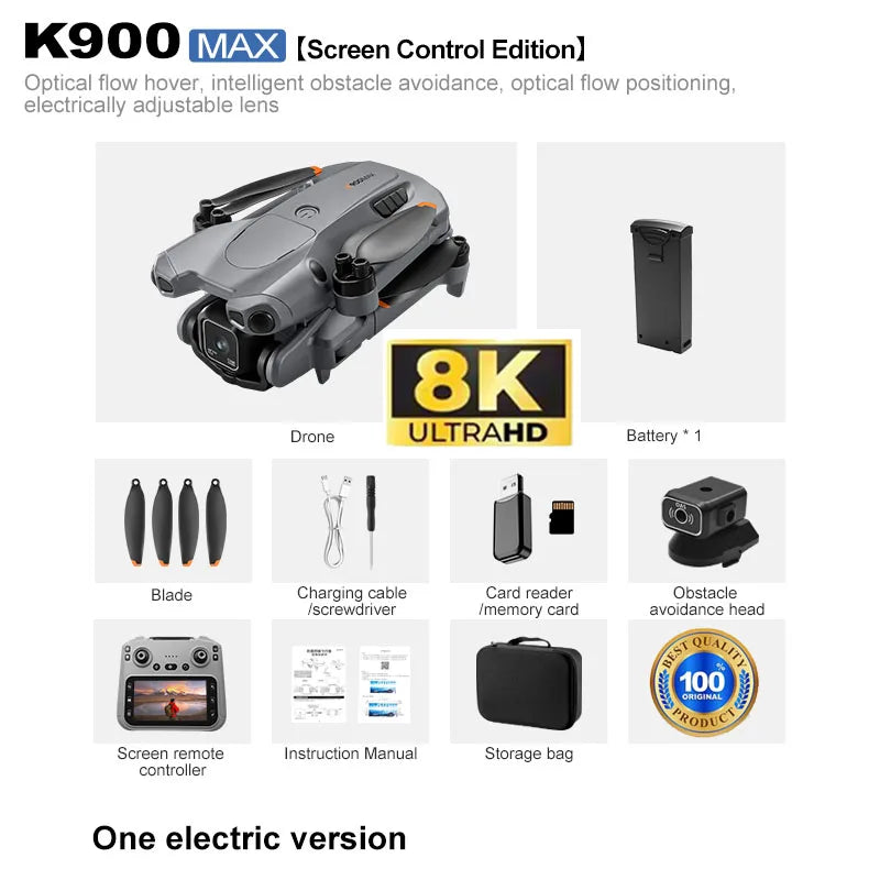 2026 K900 MAX GPS 8K Drone Fishing Air Drop Automatic Turnaround 5G Screen Obstacle Avoidance Drone Professional Camera