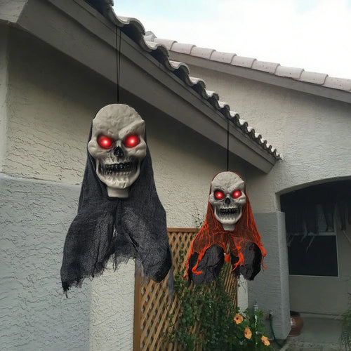Load image into Gallery viewer, 2PCS Halloween Skeleton Ghost Decoration Party Hanging Skull Skeleton Ornament Horror Props Haunted Home Decor Halloween Outdoor
