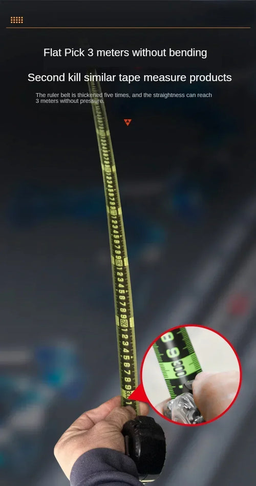 Load image into Gallery viewer, 3/5/10M Metric Measuring Tape Self Locking Fluorescent Steel Tape Measure High Precision Wear-resistant Ruler Measuring Tools
