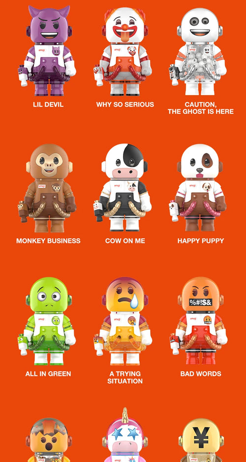 Load image into Gallery viewer, POP MART MEGA SPACE MOLLY 100% × emoji Series 1PC/9PCS POPMART Blind Box Action Figure Cute Toy
