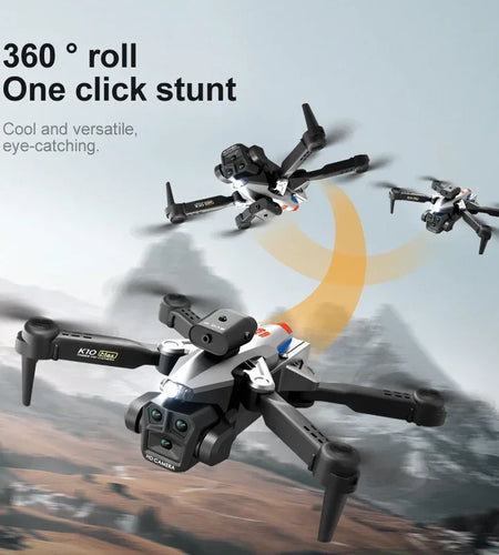 New K10Max Mini Drone 4K Professinal Three Camera Wide Angle Optical Flow Localization Four-way Obstacle Avoidance RC Quadcopter