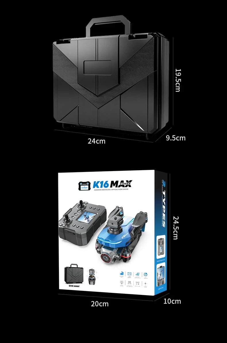 K16 Uav Aerial Photography 8K High-Definition Camera Screen Controlled Version Foldable Four-Axis Remote Control Aircraft Toys
