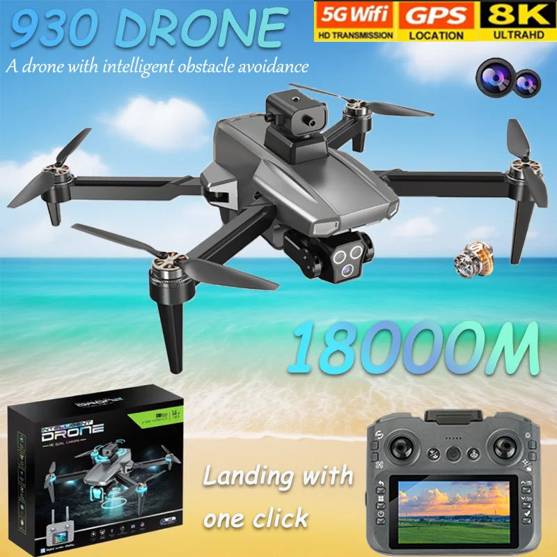 2025 Professional HD 930 Drone 4K Dual WiFi FPV Quadcopter With Obstacle Avoidance For Aerial Photography Remote Control Drones