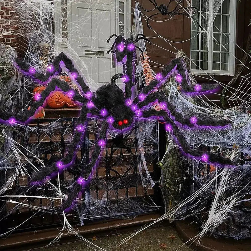 8 Modes Halloween Spider Web Lights Waterproof Glow LED Spider Net 5m Triangle Luminous Halloween Spider Indoor Outdoor