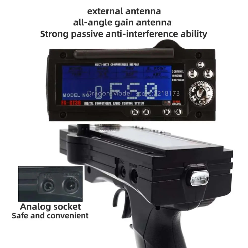 FlySky GT3B FS-GT3B 2.4G 3CH transmitter RC System Gun Controller with FS GR3E Receiver For RC Car Boat with LED Screen
