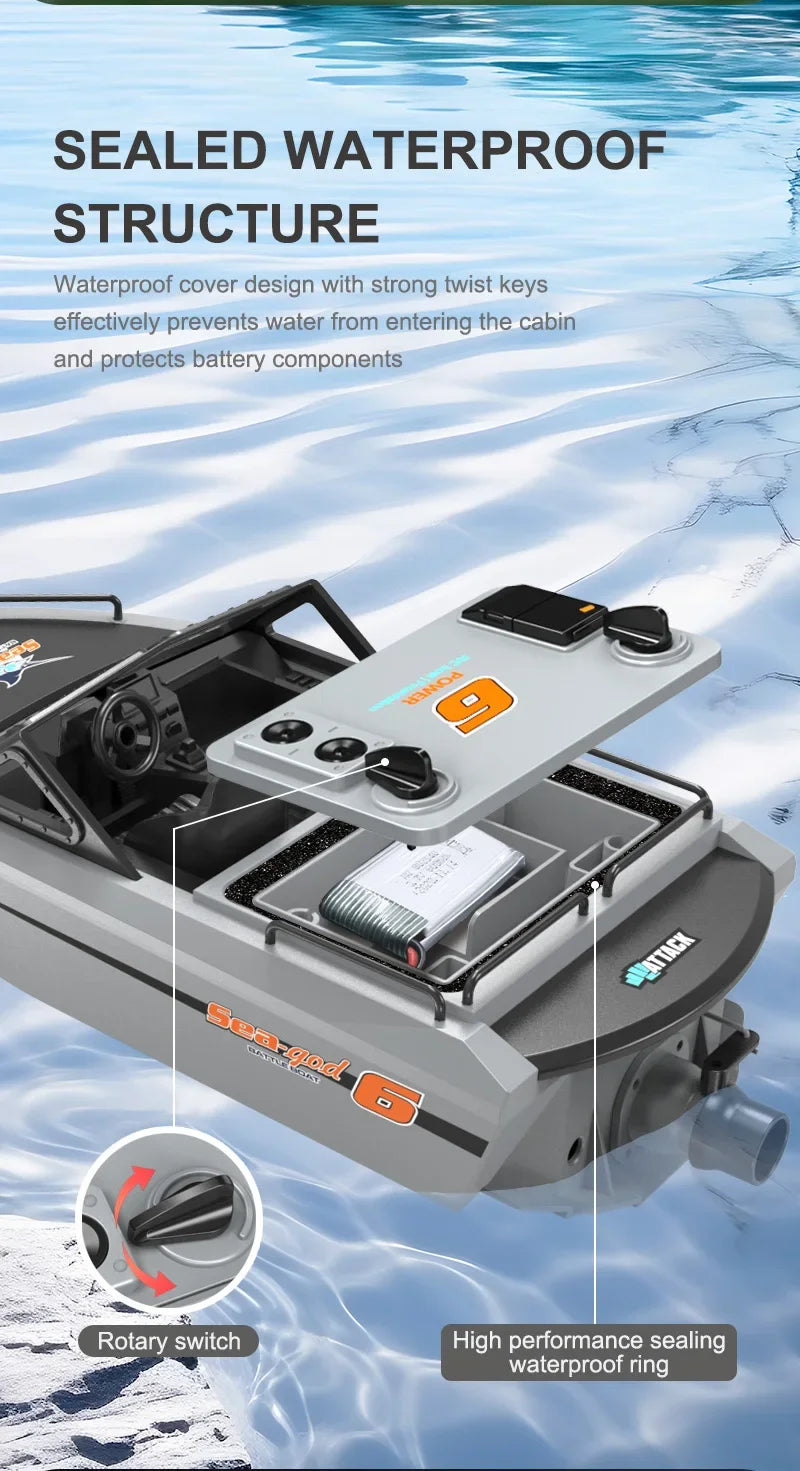 Toy Boat 1/12 Remote Control Go Kart 2.4G High-Speed Vortex Spray Brushless Water Electric Cool Boy Ship Model