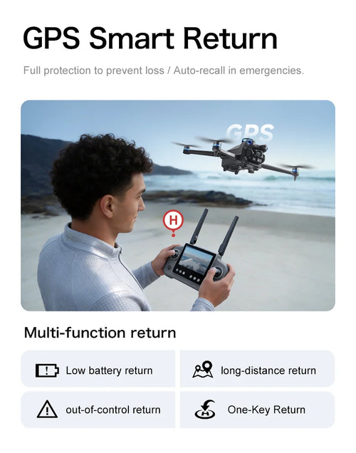 Load image into Gallery viewer, GT60 4K GPS Drone Professional with  4.5Inch Screen WiFi FPV Aerial Photography 360° Obstacle Avoidance Quadcopter Airdrop Toys
