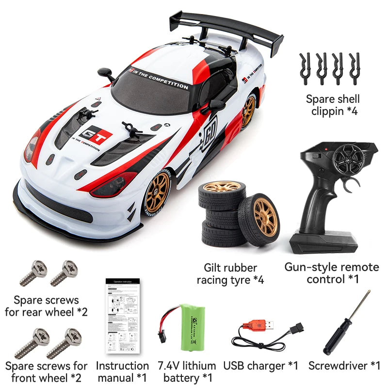 High Speed Driftable Remote Control Racing Car Kids Toys Electric RC Car Competitive Retrofittable Tire 4WD Model