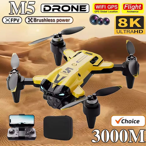 Load image into Gallery viewer, M5 Drone Professional 8K Wide-Angle HD Triple Camera WiFi FPV Height Hold RC Drone Aircraft Quadrotor Adult Children&#39;s Toys Gift
