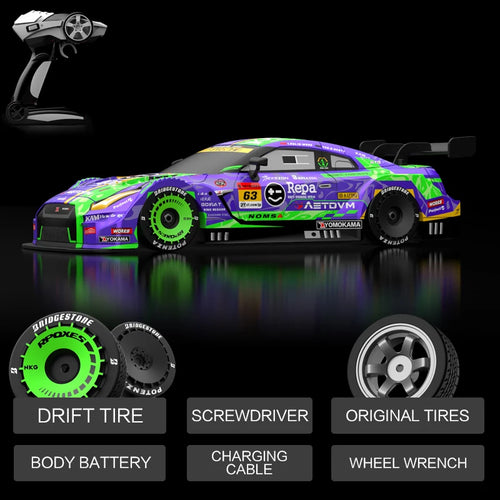 Load image into Gallery viewer, Rc Car 4WD Drift Racing 2.4G Dual Motors 40km/H 40 Minutes Long Battery Life 1:16 GTR Remote Control Car Outdoor Racing Car Toys
