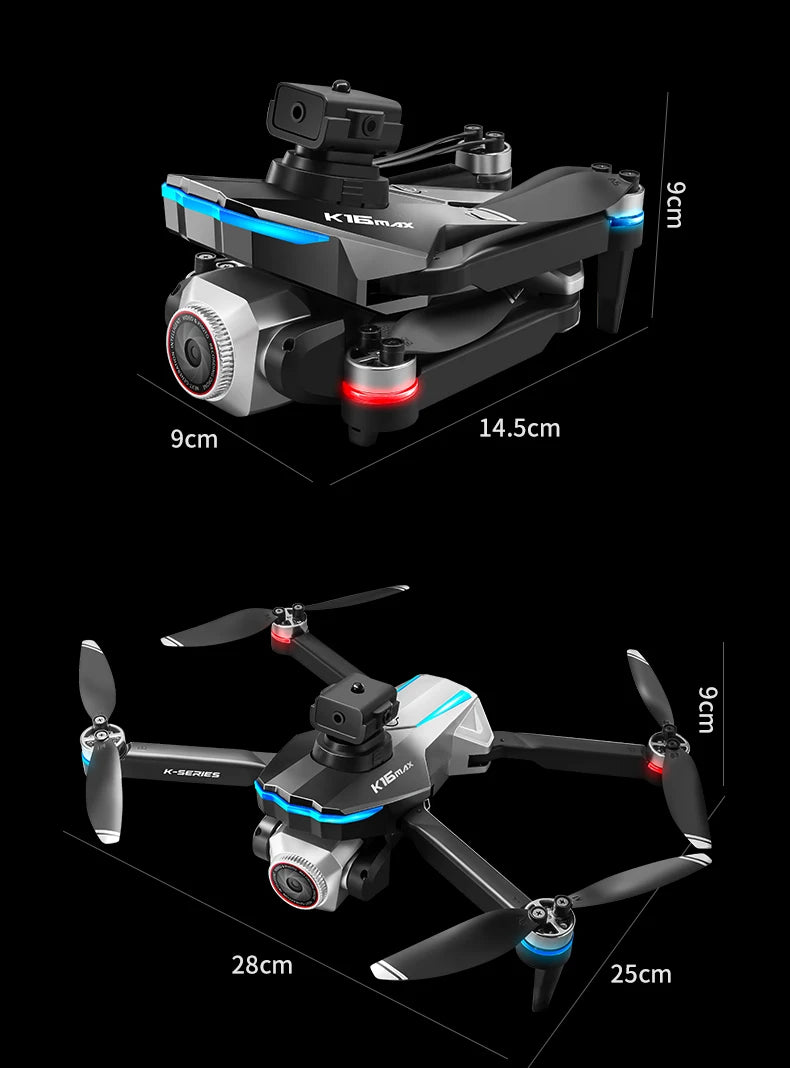 K16 Uav Aerial Photography 8K High-Definition Camera Screen Controlled Version Foldable Four-Axis Remote Control Aircraft Toys