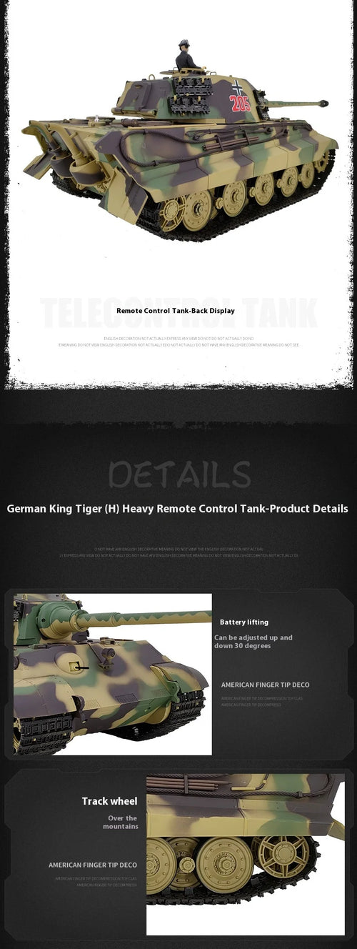 Load image into Gallery viewer, Henglong German Tiger King Remote-Controlled Tank 1/16 Metal Toy Car Professional Electric Tracked Off-Road Military Tank Model
