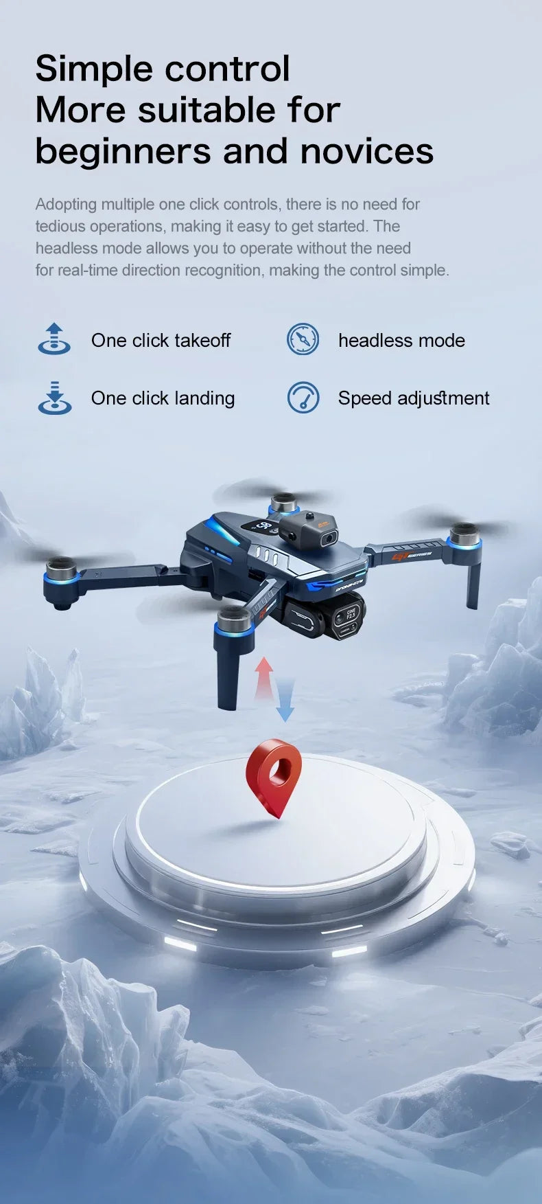 GT8 Drone 4K HD Camera Obstacle Avoidance Aerial Photography Brushless Drone with Screen Foldable RC Drone Quadcopter RTF