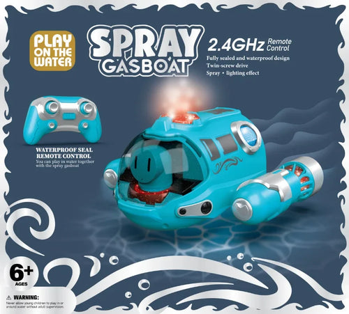 Load image into Gallery viewer, 2.4G Remote Control Motorboat Waterproof Spray Swimming Pool Bathing RC Steamboat Toy For Boys And Girls Children Christmas Gift
