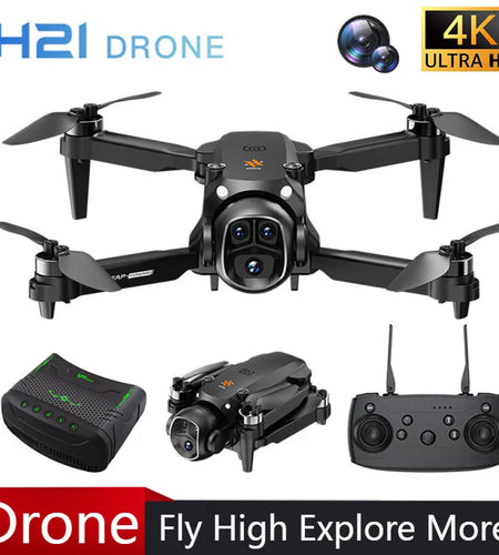 2025 New H21 VR Drone 4K HD Professional 90° ESC Camera Brushless motor Optical flow hovers Quadcopter Drones Gifts Toys