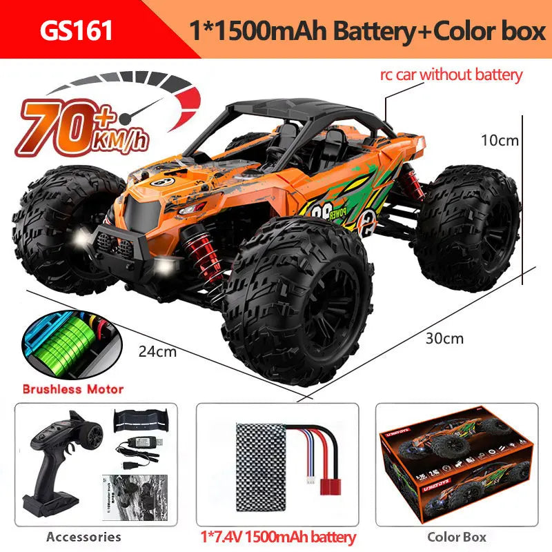 1:16 4WD RC Car 60KM/H Or 36KM/H With LED 2.4G Remote Control Cars High Speed Drift Monster 4x4 Truck For Kids VS Wltoys 144001