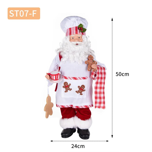 Load image into Gallery viewer, Large Size Christmas Tree Decoration Cooking Chef Santa Claus Statue Doll with Gingerbread House Christmas Tree Topper
