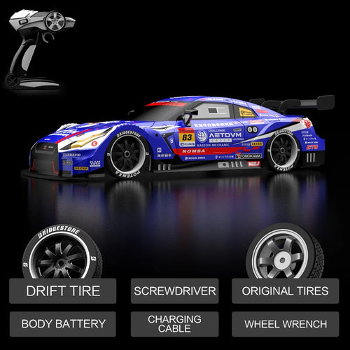 Load image into Gallery viewer, Rc Car 4WD Drift Racing 2.4G Dual Motors 40km/H 40 Minutes Long Battery Life 1:16 GTR Remote Control Car Outdoor Racing Car Toys
