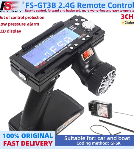 FlySky GT3B FS-GT3B 2.4G 3CH transmitter RC System Gun Controller with FS GR3E Receiver For RC Car Boat with LED Screen