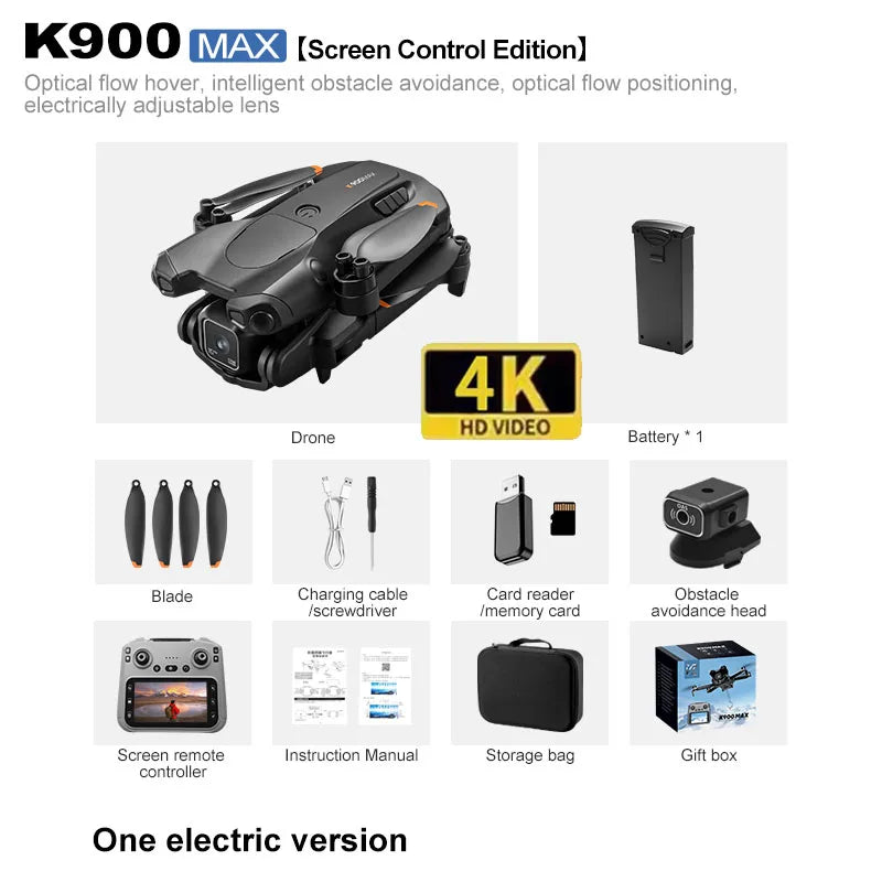 2026 K900 MAX GPS 8K Drone Fishing Air Drop Automatic Turnaround 5G Screen Obstacle Avoidance Drone Professional Camera