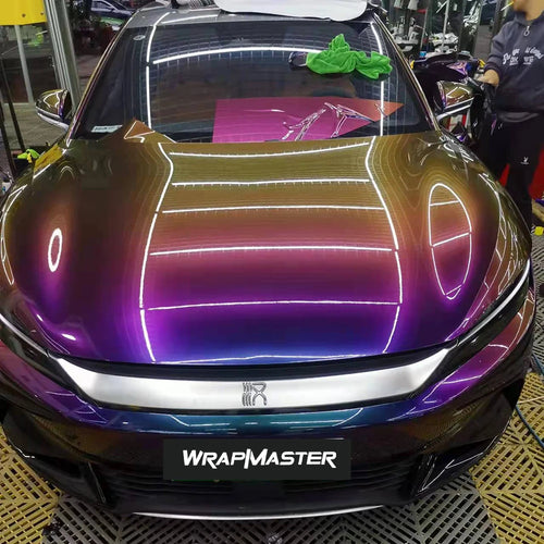 Load image into Gallery viewer, PET Fancy Galactic Sparkling Chameleon Car Decal Film Glossy Metallic  paint protection
