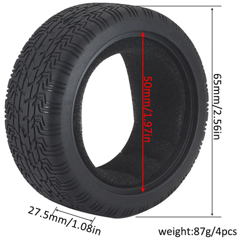 Load image into Gallery viewer, 1:10 On-road Car Tires 63-68mm High Grip Rubber Tyre Hot Melt Tire Hsp 94123 Hpi Himoto Fw06 Tt01 Abrasion Resistant Racing Car
