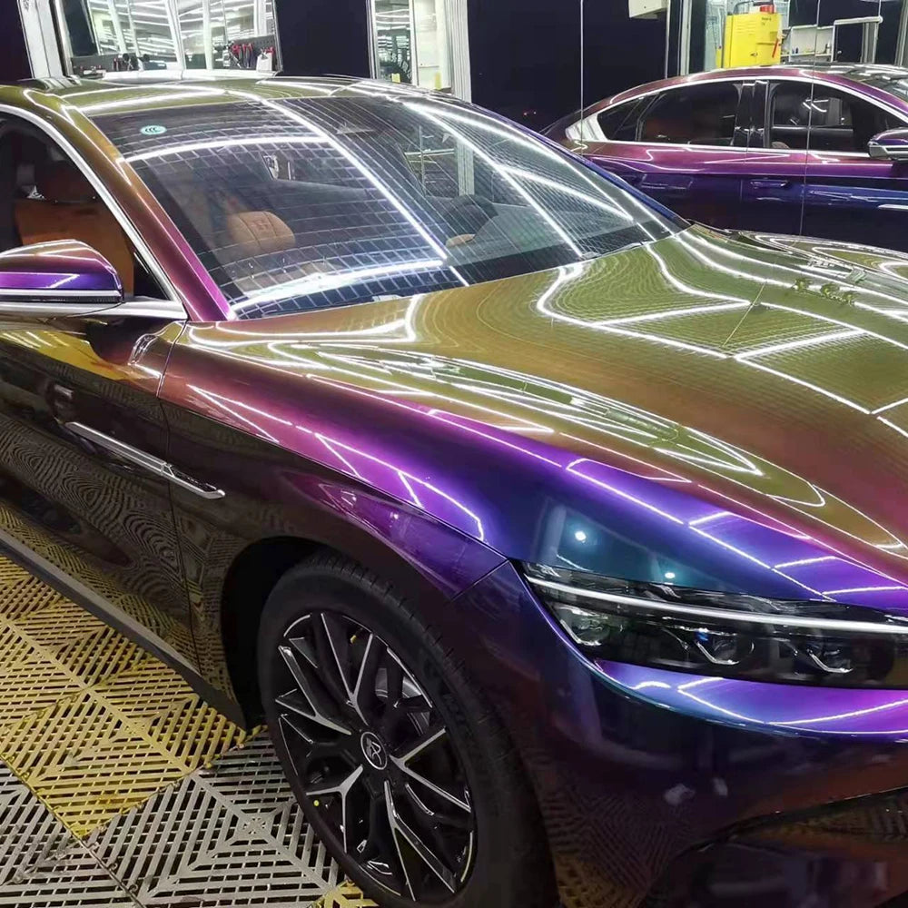 PET Fancy Galactic Sparkling Chameleon Car Decal Film Glossy Metallic  paint protection