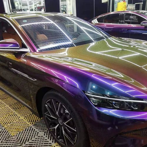 Load image into Gallery viewer, PET Fancy Galactic Sparkling Chameleon Car Decal Film Glossy Metallic  paint protection
