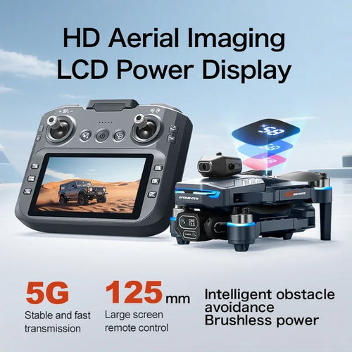 Load image into Gallery viewer, GT8 Drone 4K HD Camera Obstacle Avoidance Aerial Photography Brushless Drone with Screen Foldable RC Drone Quadcopter RTF
