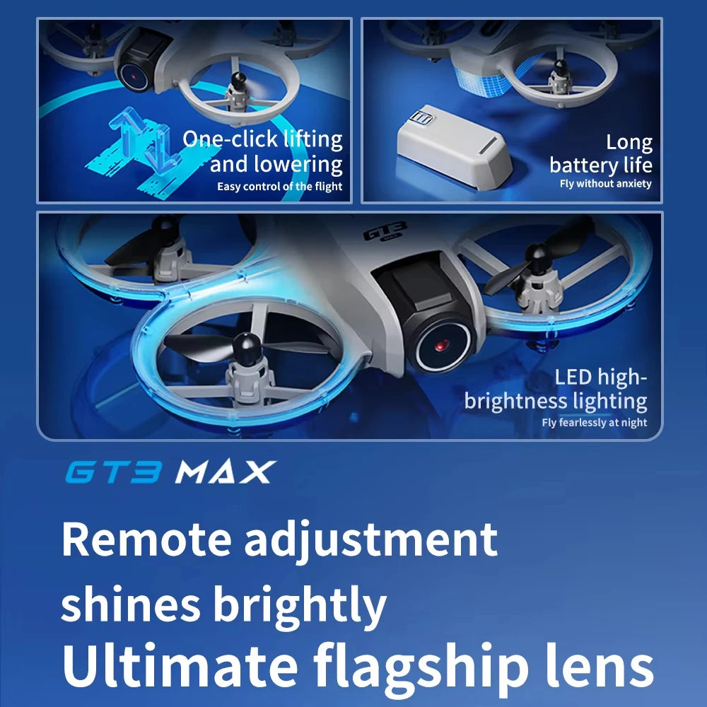 2025New GT3 MAX Drone 8K HD 4.3" Remote Control Headless Mode Helicopter 360° Flip Quadcopter Toys Mini Drone Fors Kid Toy Gifts