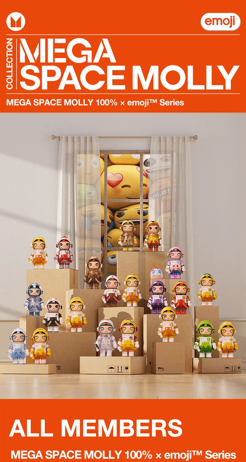 Load image into Gallery viewer, POP MART MEGA SPACE MOLLY 100% × emoji Series 1PC/9PCS POPMART Blind Box Action Figure Cute Toy
