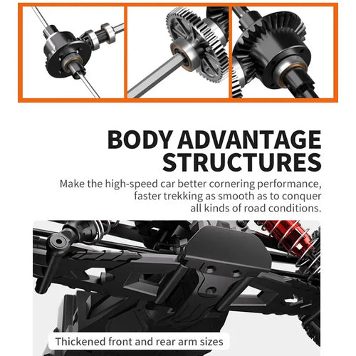 Load image into Gallery viewer, 1:16 4WD RC Car 60KM/H Or 36KM/H With LED 2.4G Remote Control Cars High Speed Drift Monster 4x4 Truck For Kids VS Wltoys 144001
