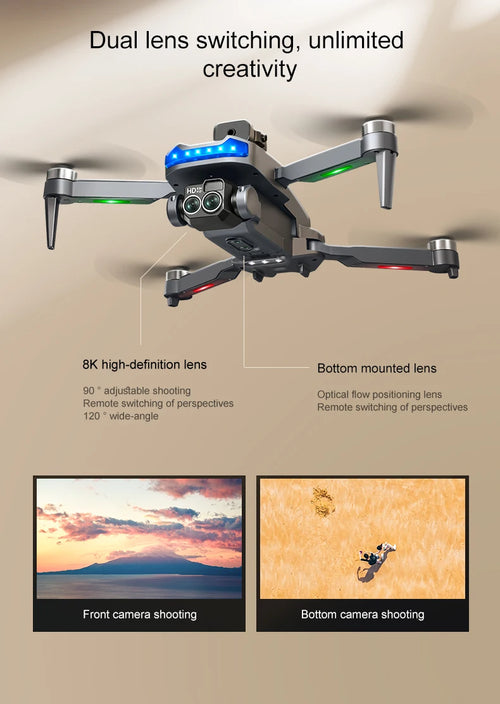 Load image into Gallery viewer, P15 Screen Control Drone 8K Professional Camera HD Aerial Photography Dual-Camera Omnidirectional Obstacle Avoidance Drone
