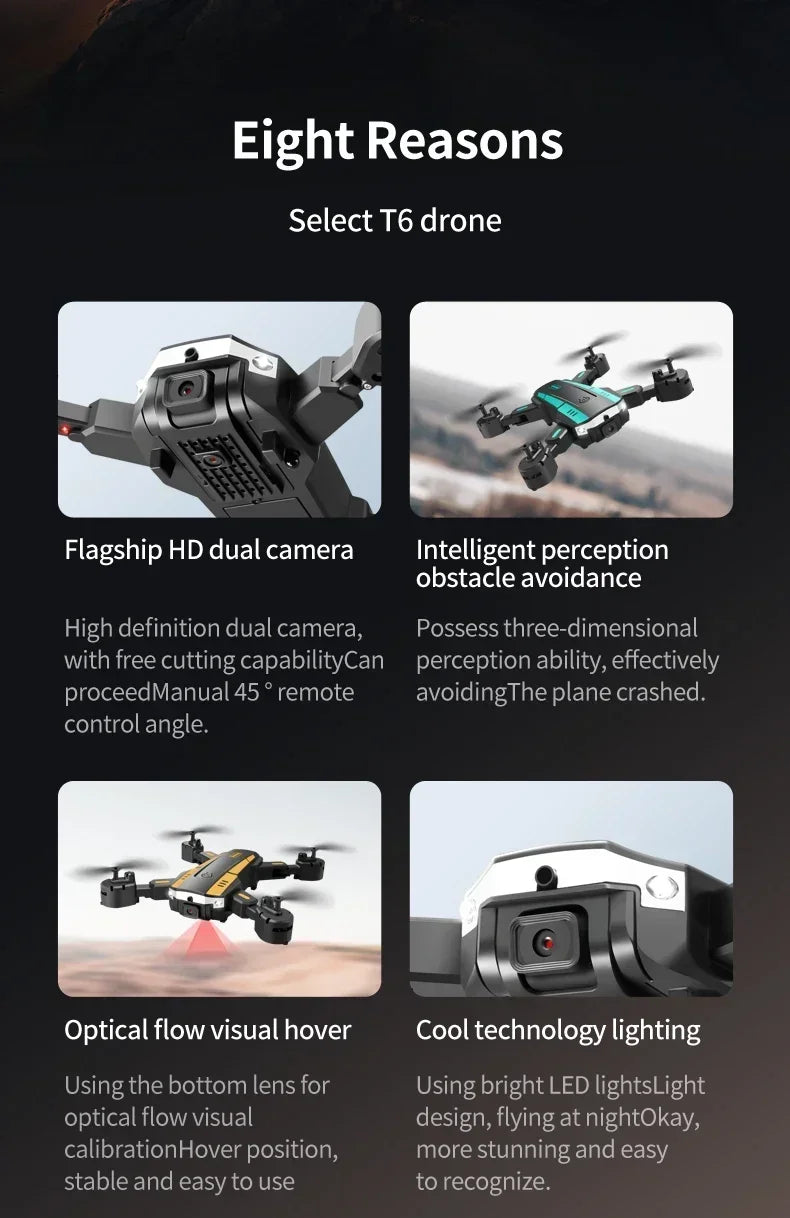 Xiaomi T6 Drone Profesional 8K HD GPS Camrea Obstacle Avoidance Remote Controll Aerial Photography Optical Foldable Quadcopter