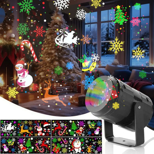Load image into Gallery viewer, USB Power Christmas Projector LED Night Lamp Indoor 16 Pattern Projection Fairy Light for Bedroom Xmas New Year Party Home Decor
