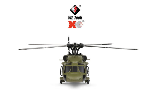 Load image into Gallery viewer, Wltoys K170 UH-60L RC Plane 2.4G 4CH 6-Axis Gyro Brushless Motor Military Green Helicopter RTF And XK K170 Birthday Gift for Kid
