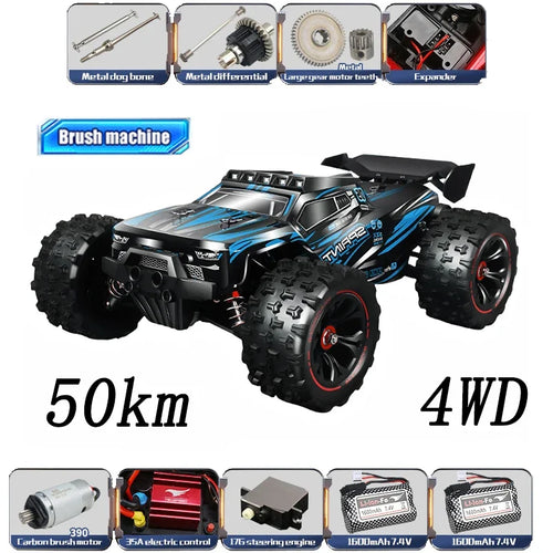 Load image into Gallery viewer, 1:14 85KM/H or 50KM/H 4WD RC Car with LED Remote Control Cars High Speed Drift Monster 4x4 Truck for Kids Vs Wltoys 144001 Toys
