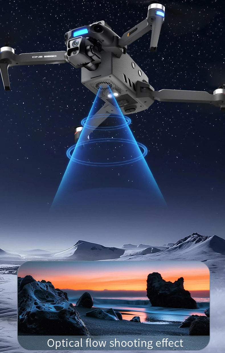 S880 Flagship Drone 8K Dual Cameras 3-Axis Gimbal 5G FPV GPS Return TouchScreen RC Obstacle Avoidance Optical Flow Hovering Dron