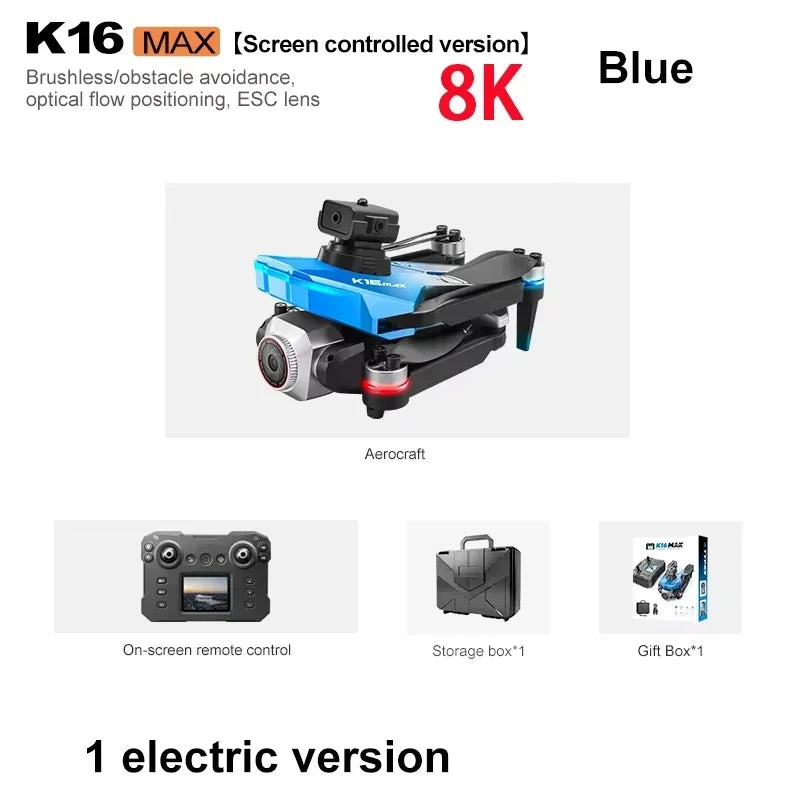 K16 Uav Aerial Photography 8K High-Definition Camera Screen Controlled Version Foldable Four-Axis Remote Control Aircraft Toys