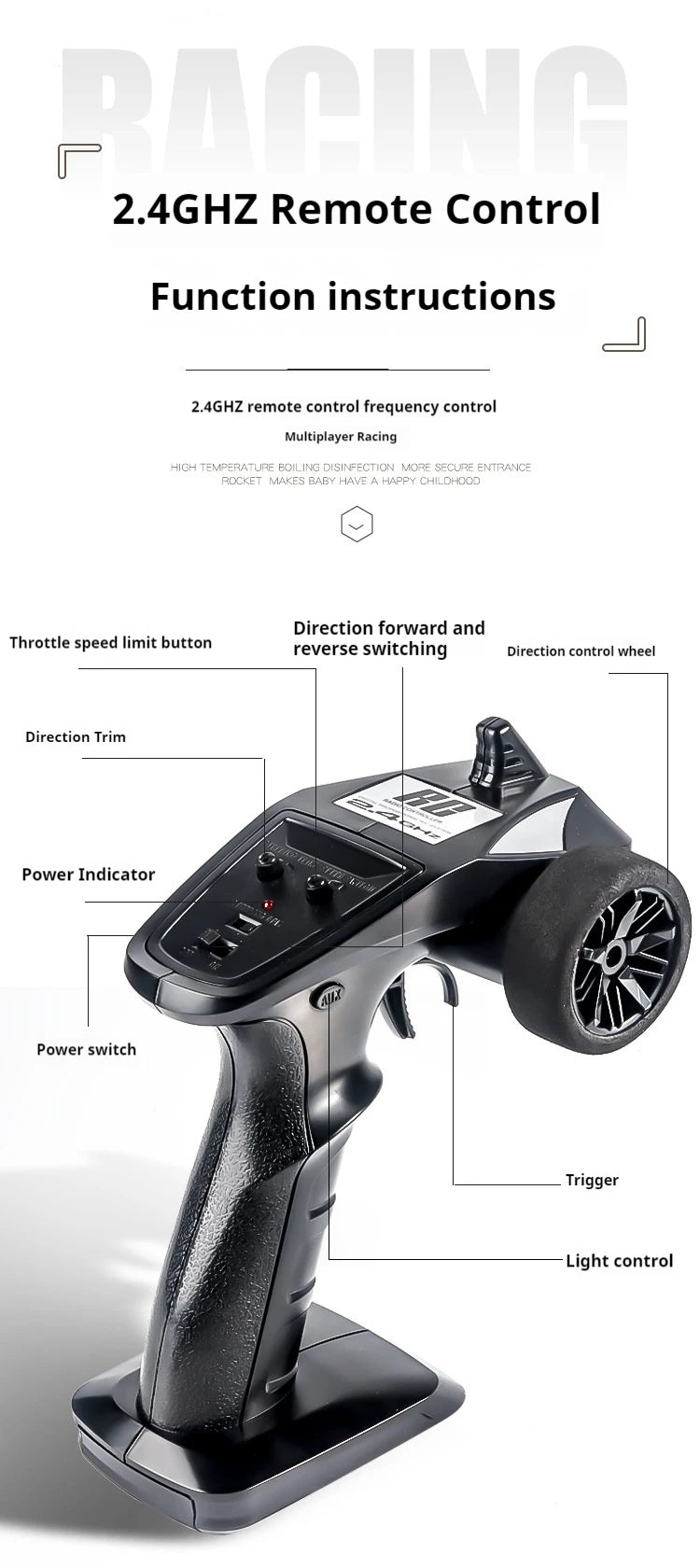 Remote Control Toy Race Car 1:14 Scale - High Speed 4x4 Off-Road RC Climbing Drift Car, Gift for Boys