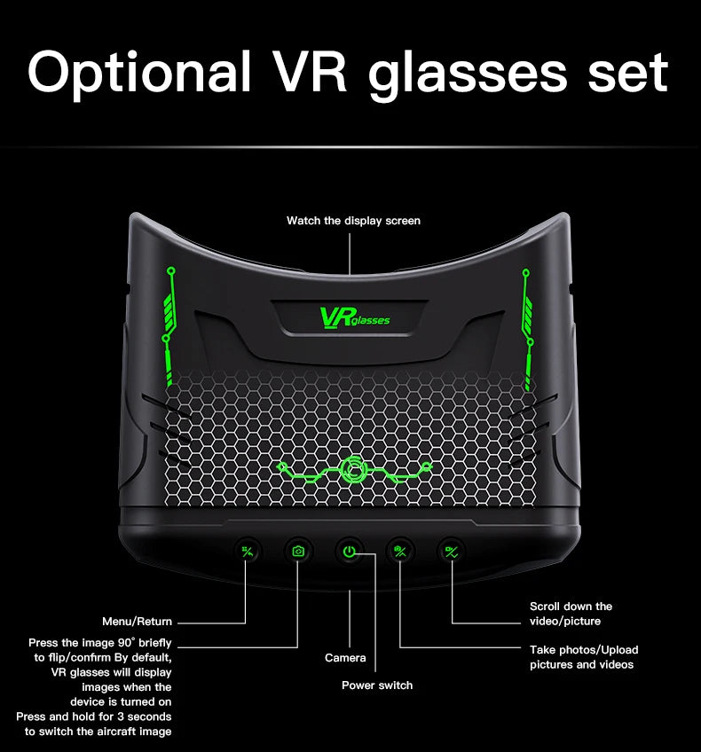 H21 Drone VR Aerial Photography Aircraft Version Monitor Dron Brushless Motor ESC Camera Optical Flow Fixed Height Headless Mode