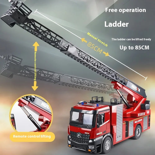 Load image into Gallery viewer, 1:14 RC Engineering Car Huina 1561 22CH Large Scale Toy Fire Truck Full Scale Simulation Water Spraying Toys Adult Child Gifts

