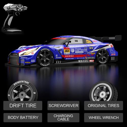Load image into Gallery viewer, Rc Car 4WD Drift Racing 2.4G Dual Motors 40km/H 40 Minutes Long Battery Life 1:16 GTR Remote Control Car Outdoor Racing Car Toys
