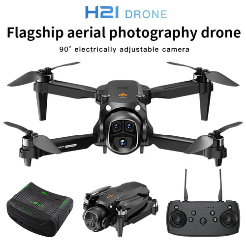 Load image into Gallery viewer, H21 Drone VR Aerial Photography Aircraft Version Monitor Dron Brushless Motor ESC Camera Optical Flow Fixed Height Headless Mode
