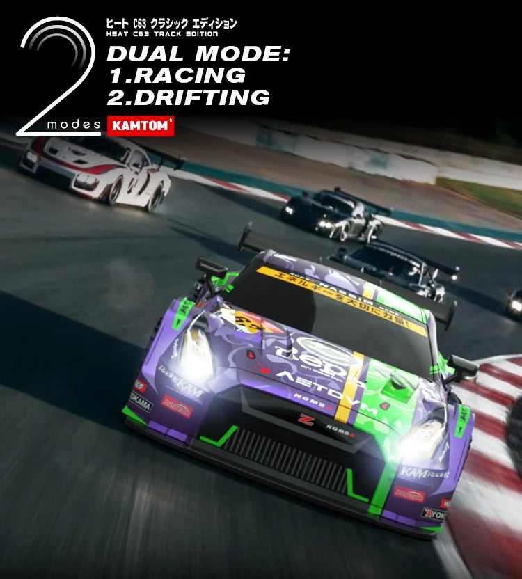 Rc Car 4WD Drift Racing 2.4G Dual Motors 40km/H 40 Minutes Long Battery Life 1:16 GTR Remote Control Car Outdoor Racing Car Toys