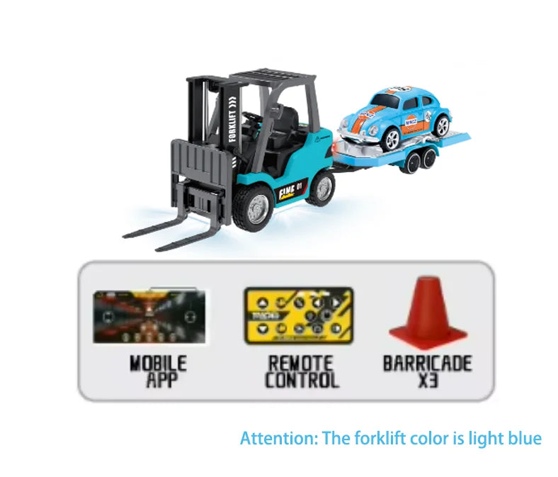 1/64mini RC Cars Mobile Bluetooth remote control dual model Three speed adjustable alloy engineering vehicle toy kid RC car gift