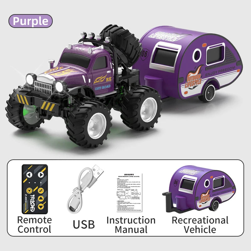 RC, New 1:64 Rc Car Mini 2.4Ghz City Road Handle High Speed Alloy All Terrain Remote Control Car Dual Control Children's Toys Gifts
